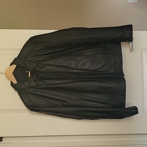 Men's Black Leather Lambskin Jacket, Size M